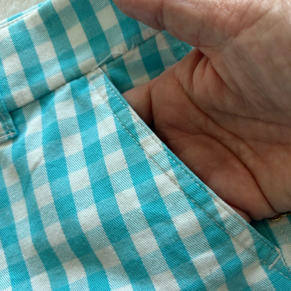 J.Crew Blue Gingham Shorts Size 6 Cotton Summer Preppy Casual - Picture 6 of 12
